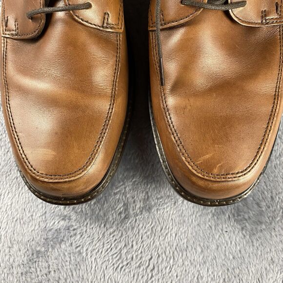Ecco Apron Toe Dress Shoes Brown Leather Mens Size EU 44 US 10 Business Career - Picture 3 of 11